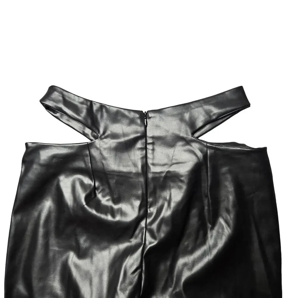 Superdown Black Faux Leather Sia Cutout Pants - Picture 6 of 6
